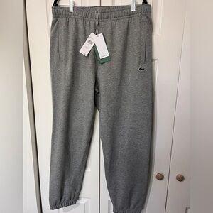 Men's Lacoste Grey Chine Print Trackpants, Size Large